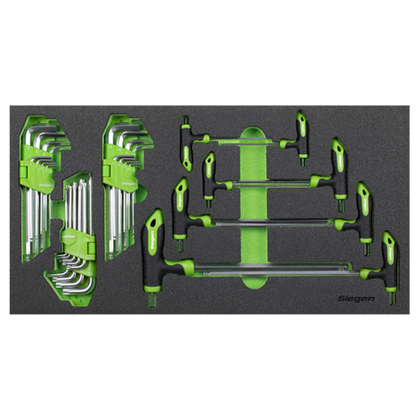 T-Handle and Standard Hex/TRX-Star Hex Key Set with Tool Tray