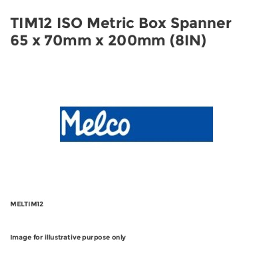 TIM12 ISO Metric Box Spanner 65 x 70mm x 200mm (8IN)