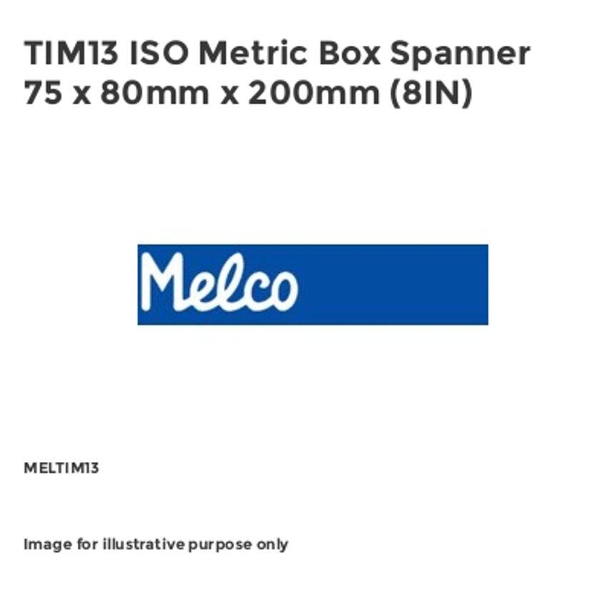 TIM13 ISO Metric Box Spanner 75 x 80mm x 200mm (8IN)