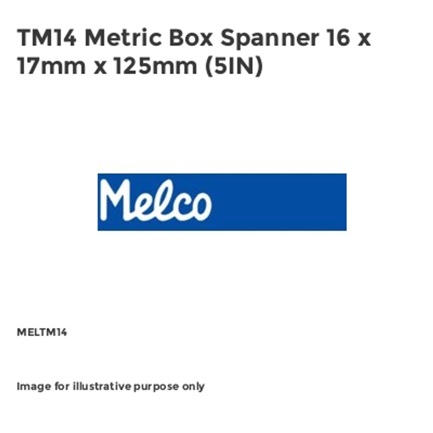 TM14 Metric Box Spanner 16 x 17mm x 125mm (5IN)