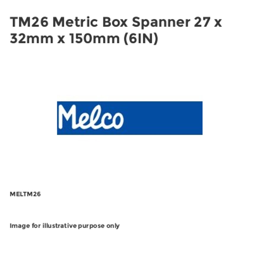 TM26 Metric Box Spanner 27 x 32mm x 150mm (6IN) MELTM26