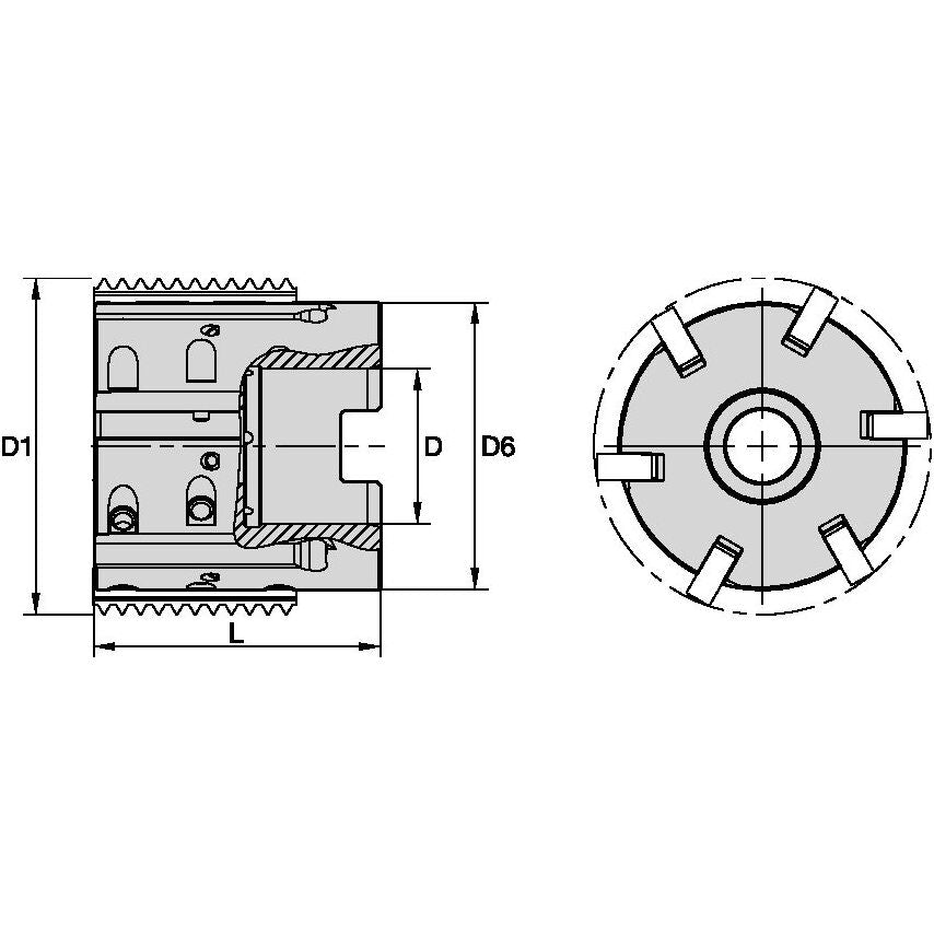 TMS41D250L200Z6 TMS41 Shell Mill Inch D=250 Z=