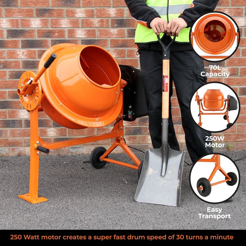 T-Mech Electric Cement Mixer 70L