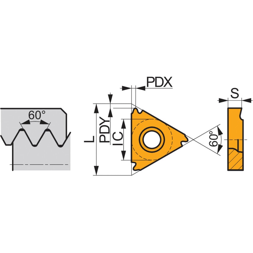 TN 16NRG60-P1 T8030 Thread Insert Partial Profile