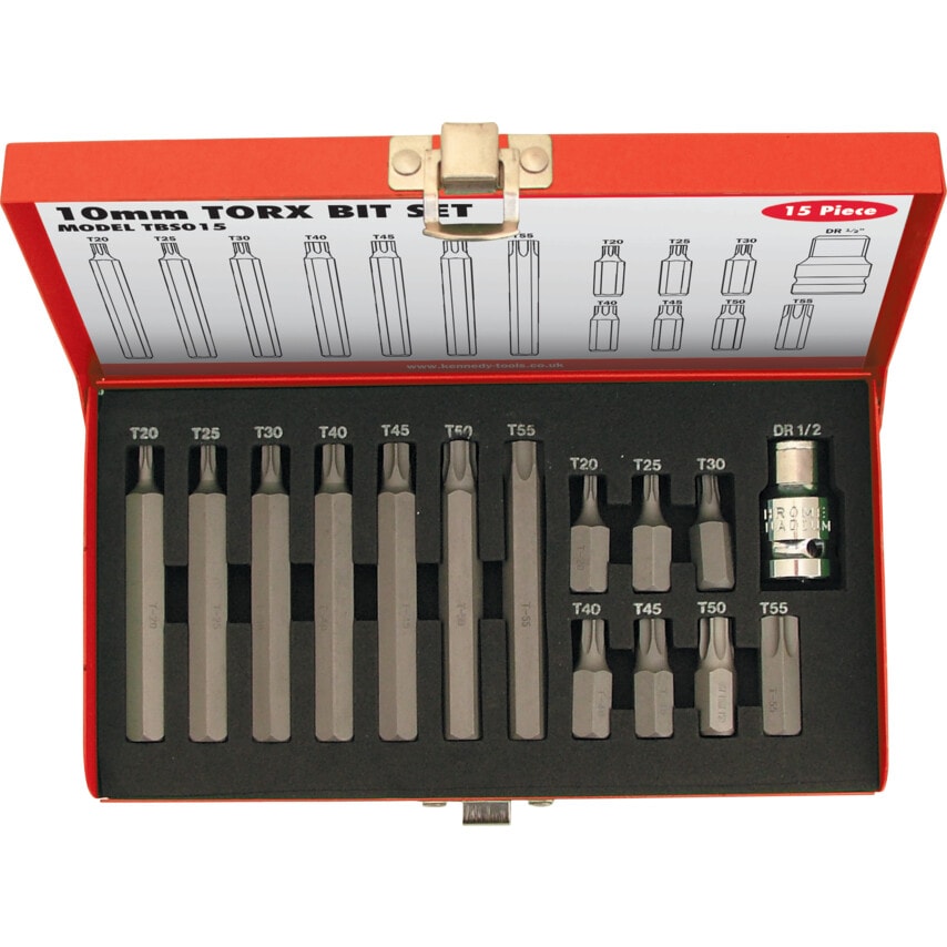 TORX Bit Set 30mm & 75mmO/A (15-PC)