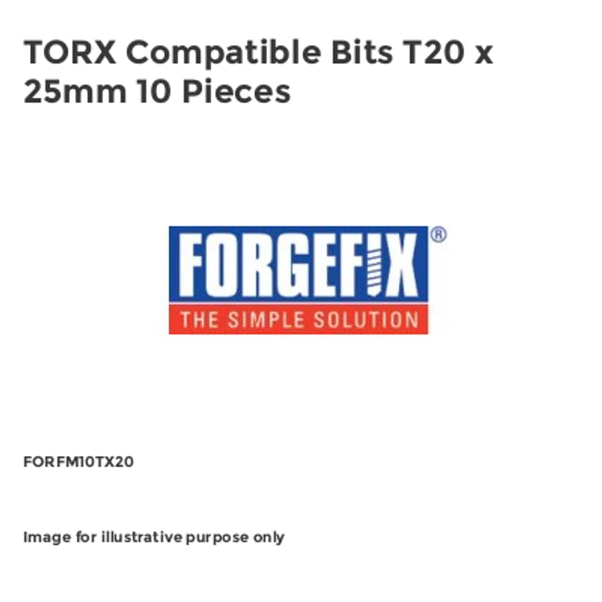 TORX Compatible Bits T20 x 25mm 10 Pieces
