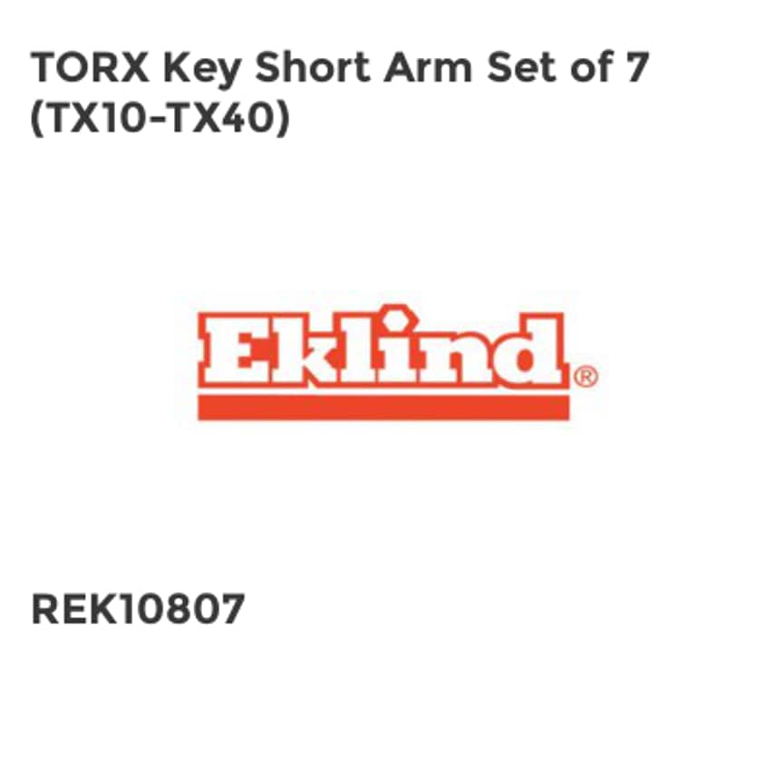 TORX Key Short Arm Set of 7 (TX10-TX40)