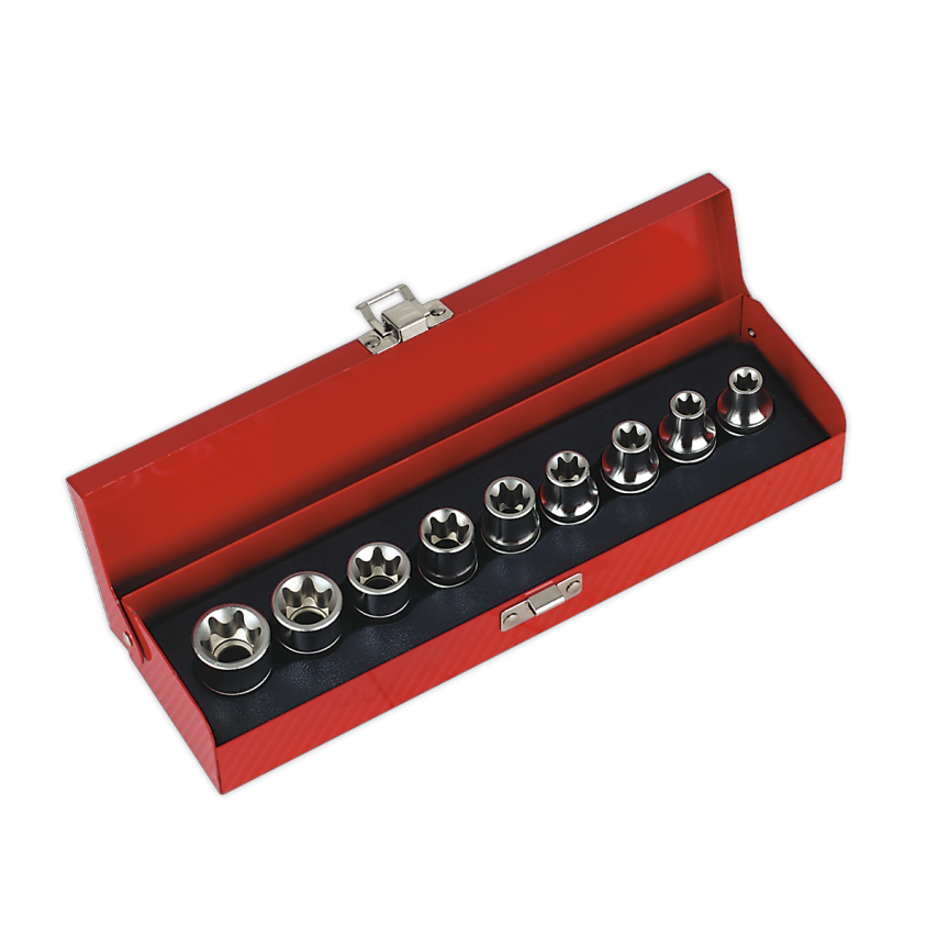 TRX-Star* Female Socket Set9 Piece 1/2" Square Drive E10-E24