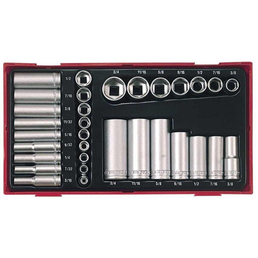 TTAF32 Regular/Deep Socket Set, 32 Piece - 1/4 & 3/8in Drive TENTTAF32