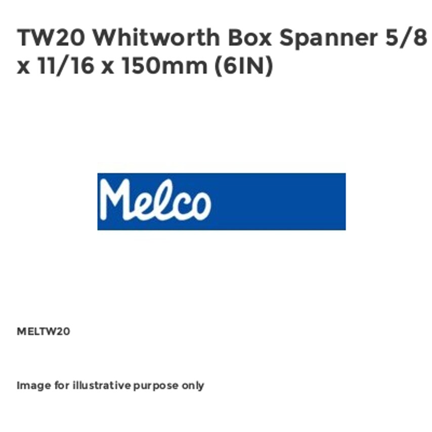 TW20 Whitworth Box Spanner 5/8 x 11/16 x 150mm (6IN)