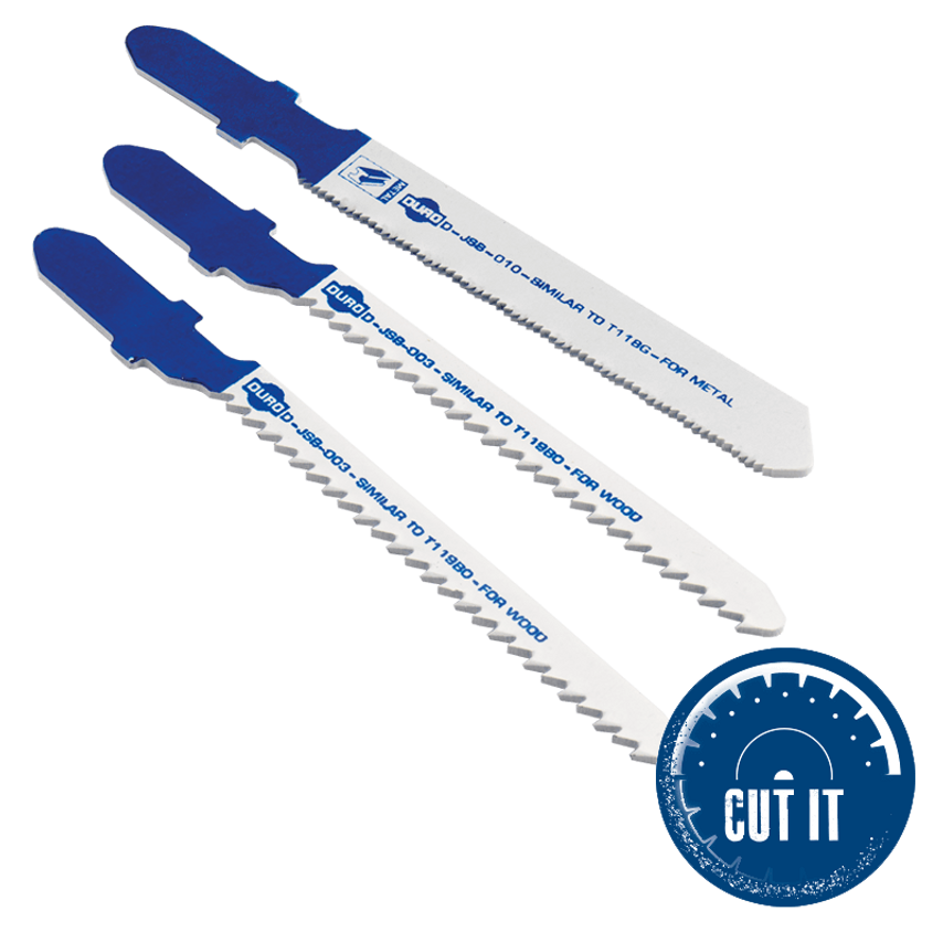 T Shank Jigsaw Blade, Pack of 3 - Metal Cut 0.2 - 1mm 75mm Length