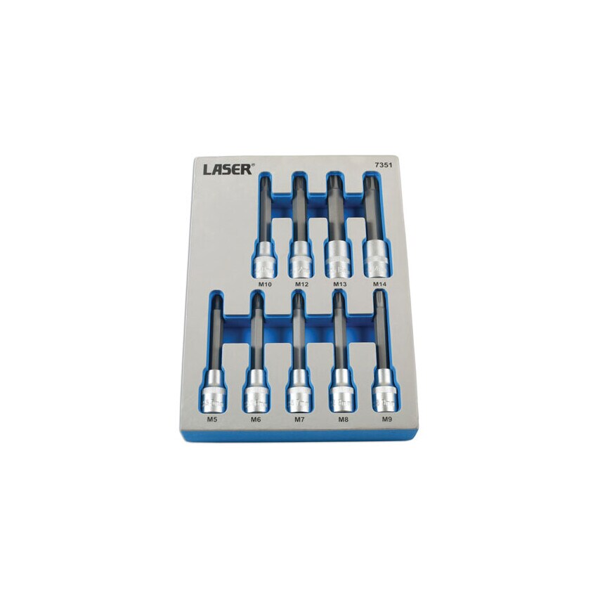 Tamperproof Ribe Socket Bit Set 1/2"D 9 Piece