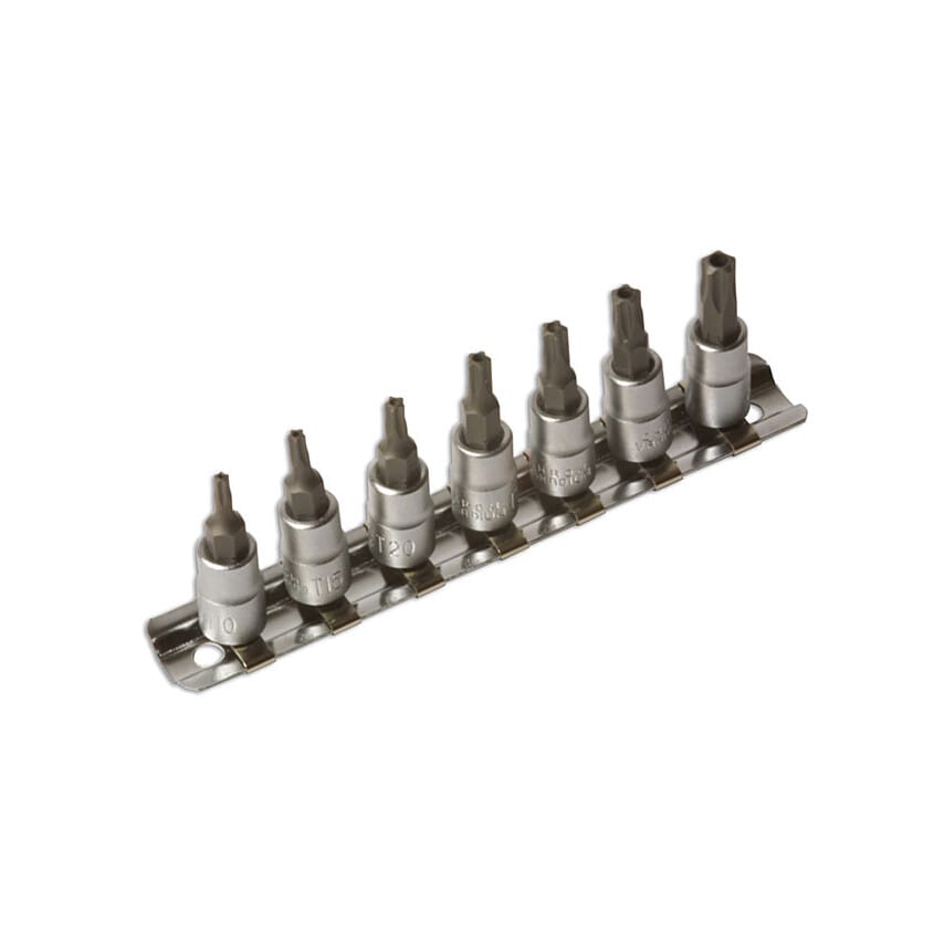 Tamperproof Star* 5-SIDED Socket Bit Set 1/4"D 7 Piece