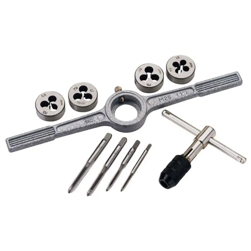 Tap and die Set 10 Piece Wrench + Die Holder