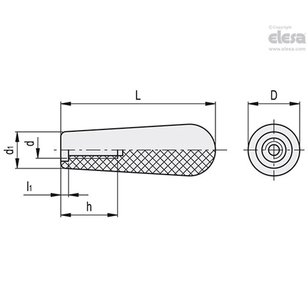 Tapered fixed handle-I.142/60-M8