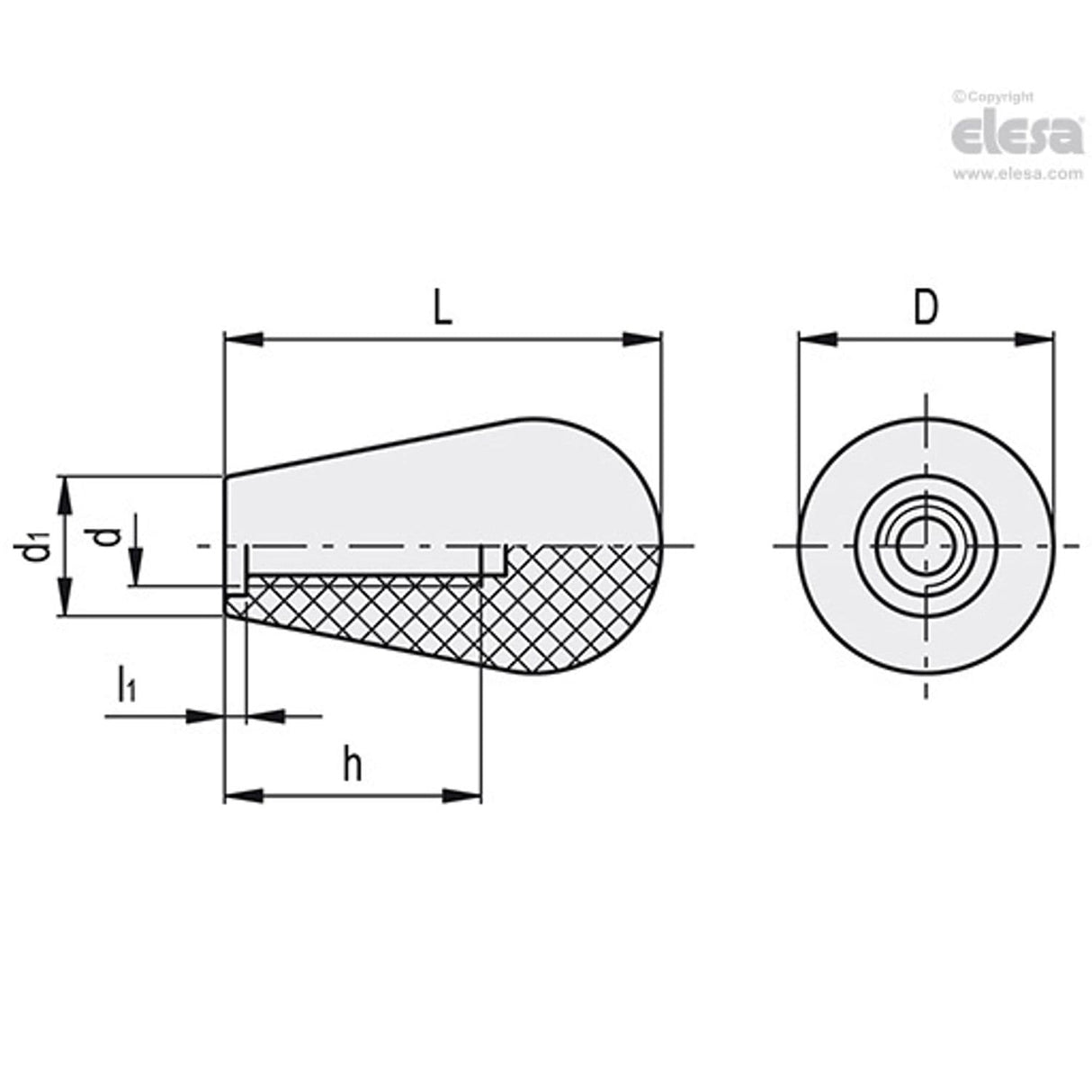 Tapered fixed handle-I.147/40-M8