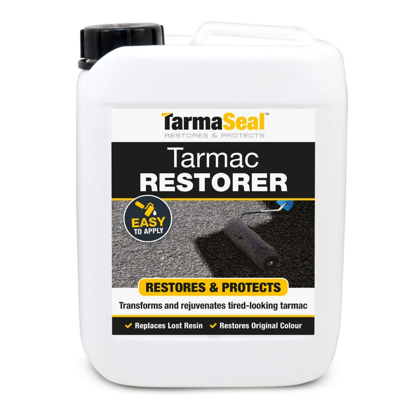 Tarmac Restorer sealer replaces lost resin and colour Black 5 Liter