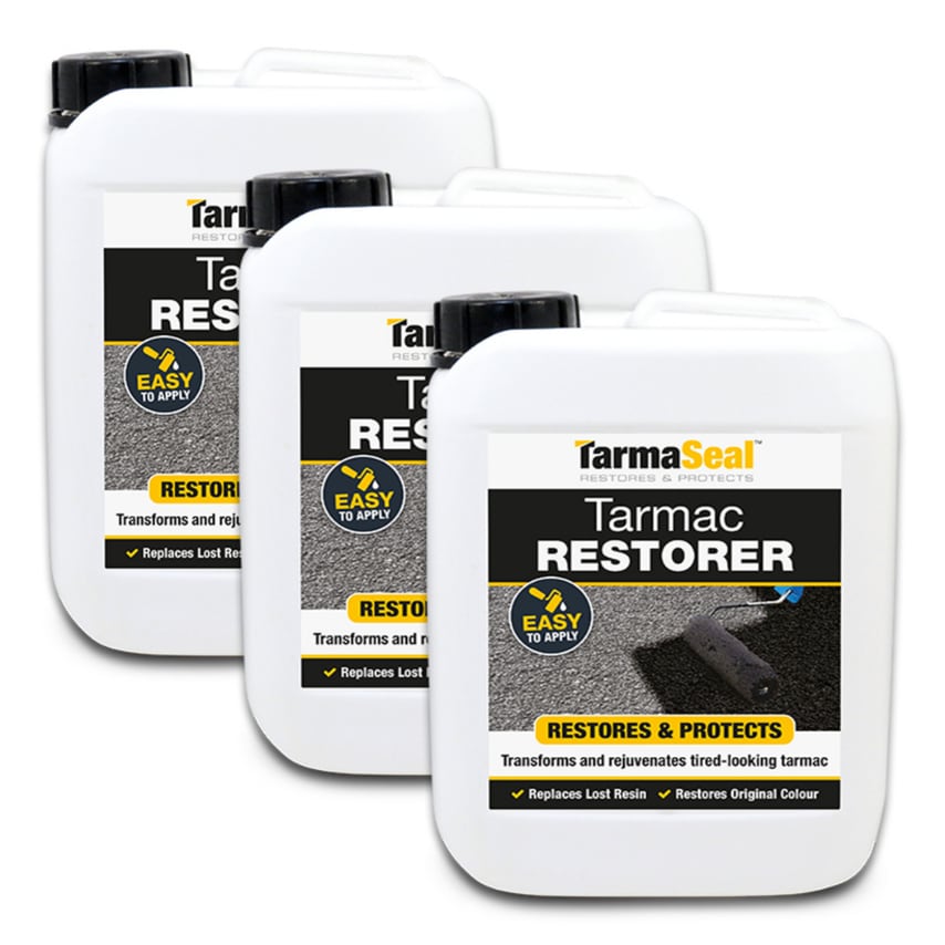 Tarmac Restorer sealer replaces lost resin and colour Black 5 Liter Pack of 3