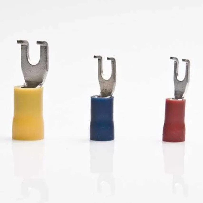 Term Fork Flanged Pre-insulated Pack 100 19A 0.5-1.5mm2 Red - CIFF1-4