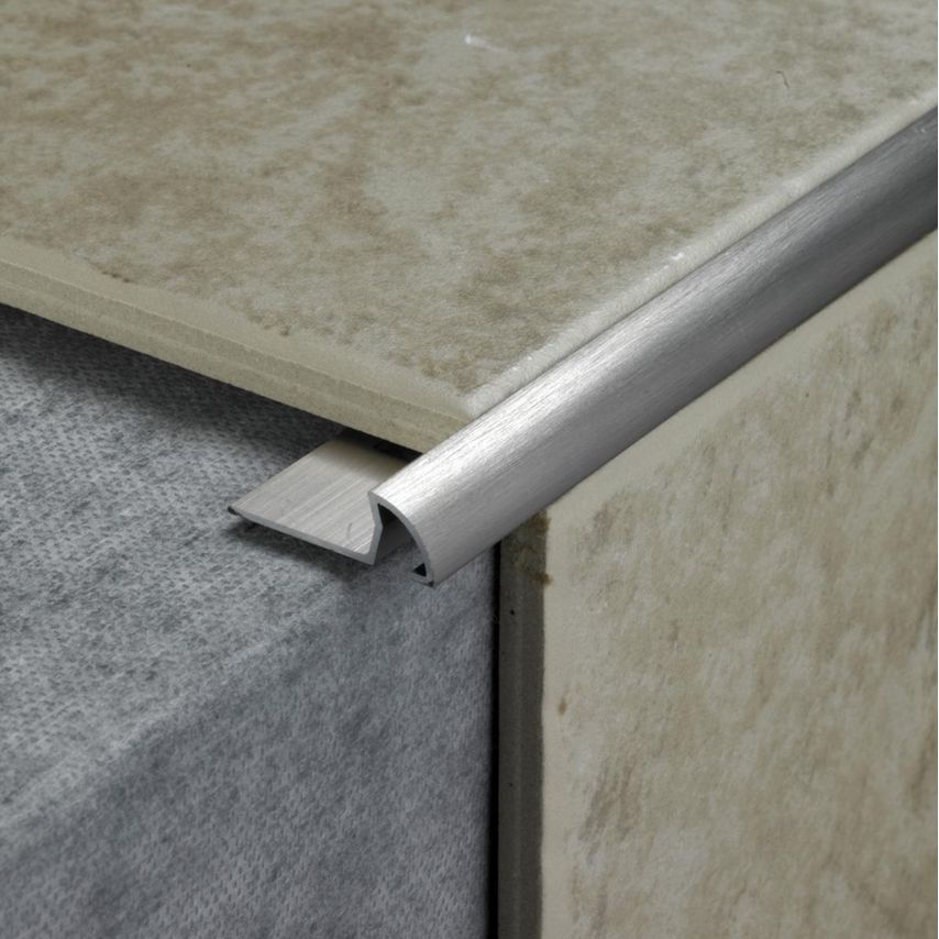 Tile Trim 2.4m x 10mm Stainless Steel Effect
