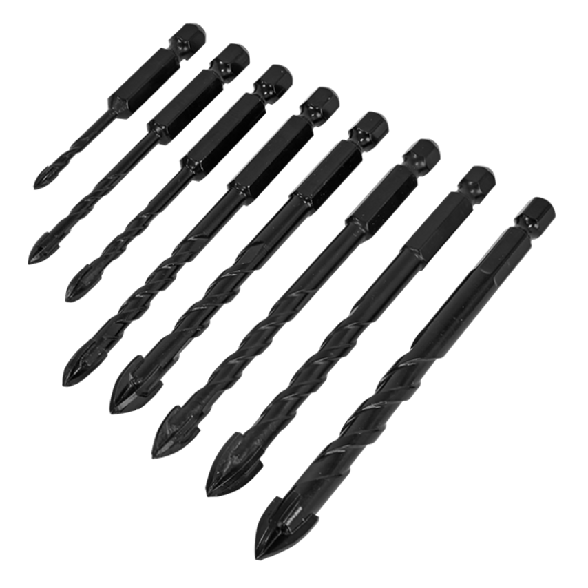 Tile & Glass Drill Bit Set 8pc