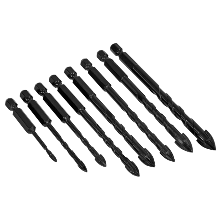 Tile & Glass Drill Bit Set 8pc