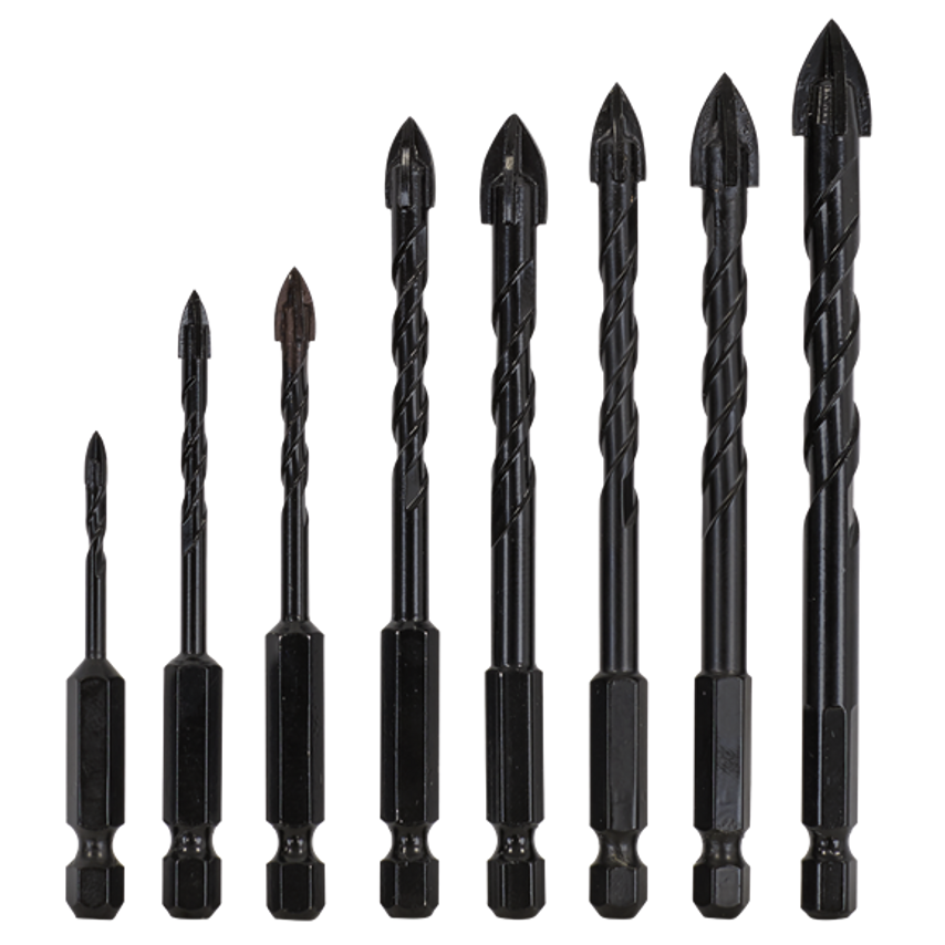 Tile & Glass Drill Bit Set 8pc
