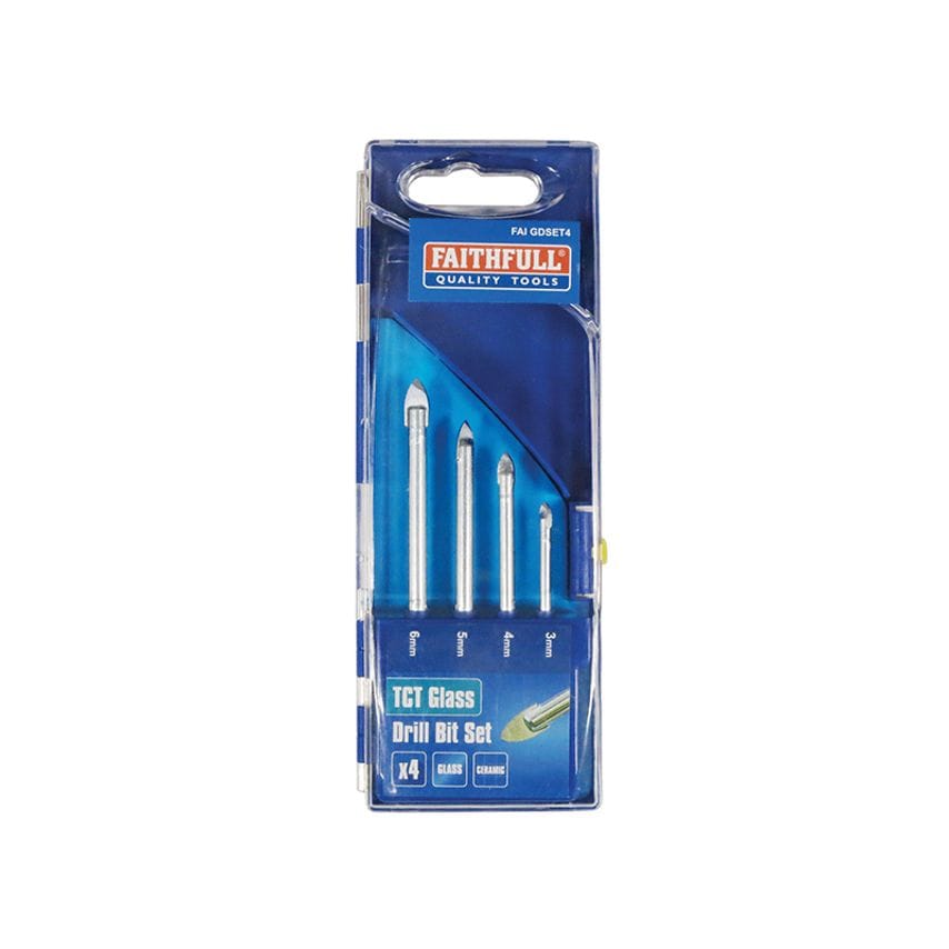 Tile & Glass Drill Bit Set of 4 (3-6mm) FAIGDSET4