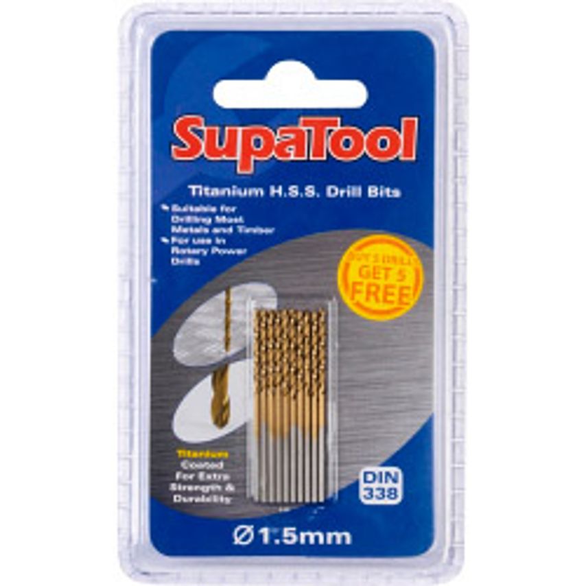 Titanium Coated HSS Drill Bits 3x61mm 10 Piece