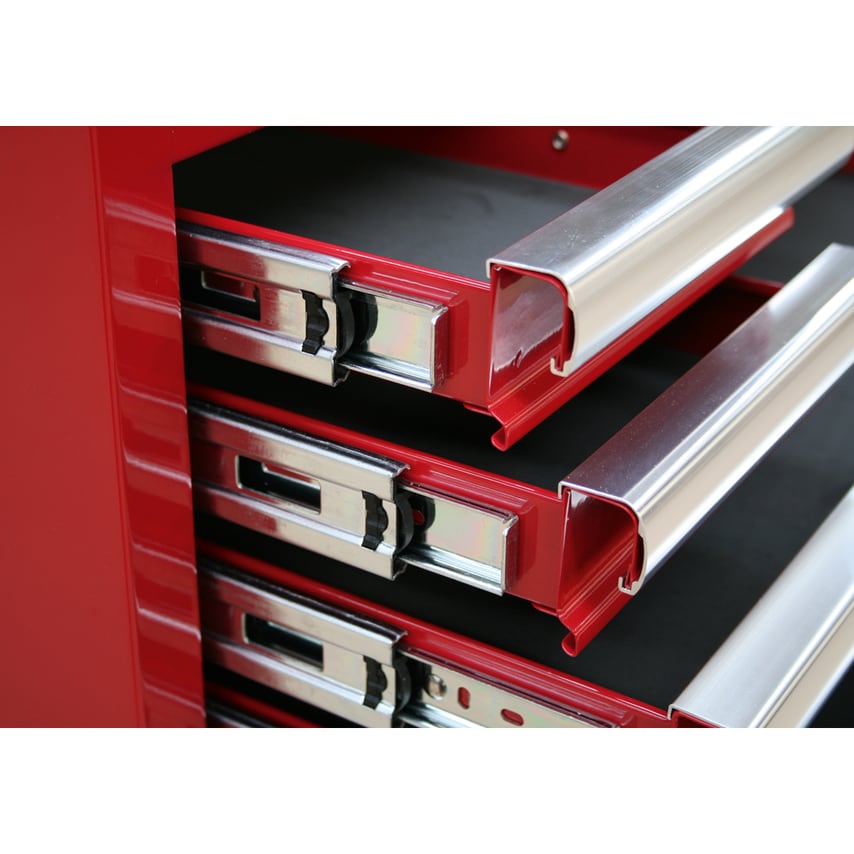 Tool Chest Combination 14 Drawer with Ball Bearing Slides - Red & 1179PC Tool Kit