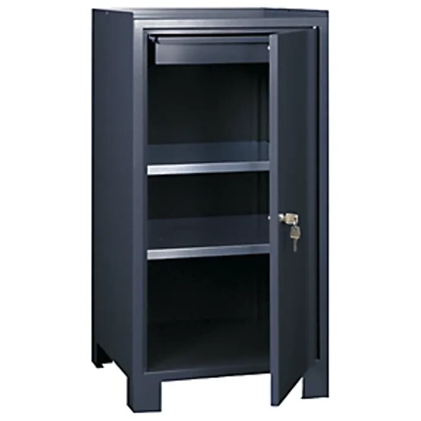 Tool Cupboard With Feet, HxWxD 1000 X 500 X 500mm, 1 Drawer, 2 Shelves, Charcoal RAL 7016