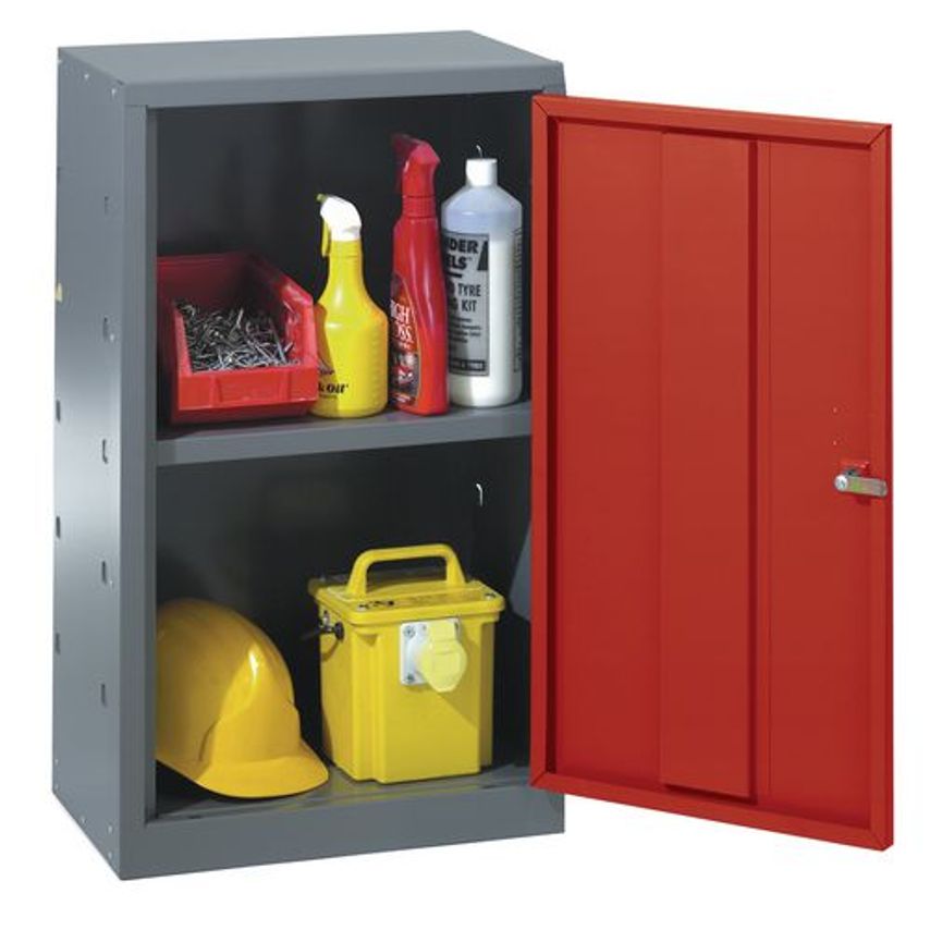 Tool Cupboards, Single Carmine Red Door and 1 Shelf