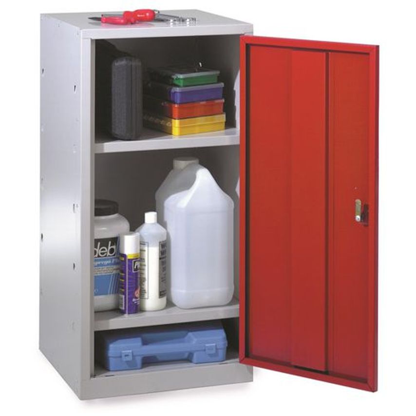 Tool Cupboards, Single Carmine Red Door and 2 Shelves