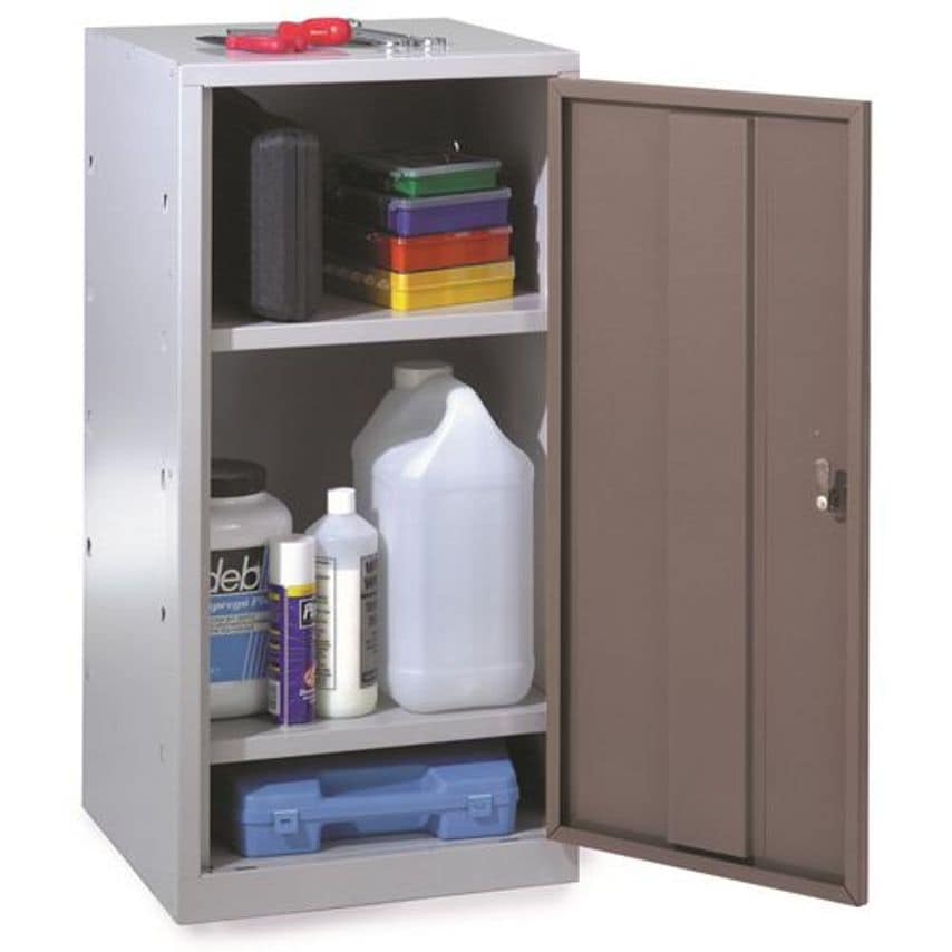 Tool Cupboards, Single Light Grey Door and 2 Shelves
