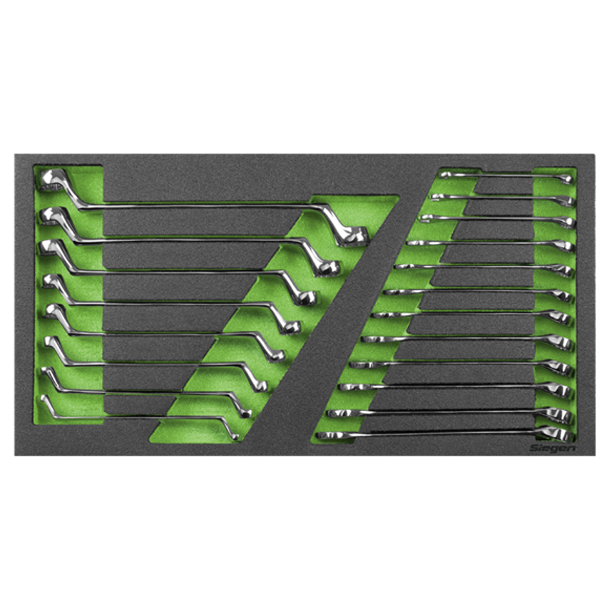 Tool Tray with Combination and Deep Offset Spanner Set  - 20 Piece