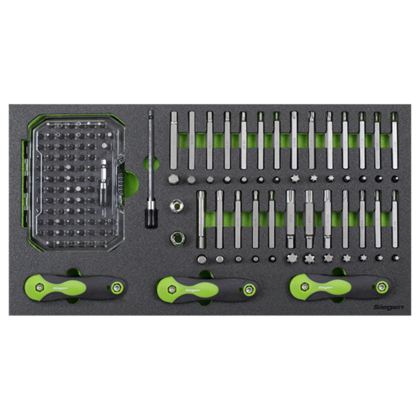 Tool Tray with Specialised Bits and Folding Hex Keys - 170 Piece