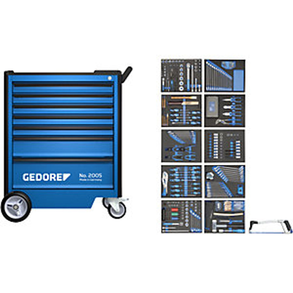 Tool Trolley 2005 7 Drawers with 308 Piece Tool Kit HxWxD 1020 x 865 x 605mm