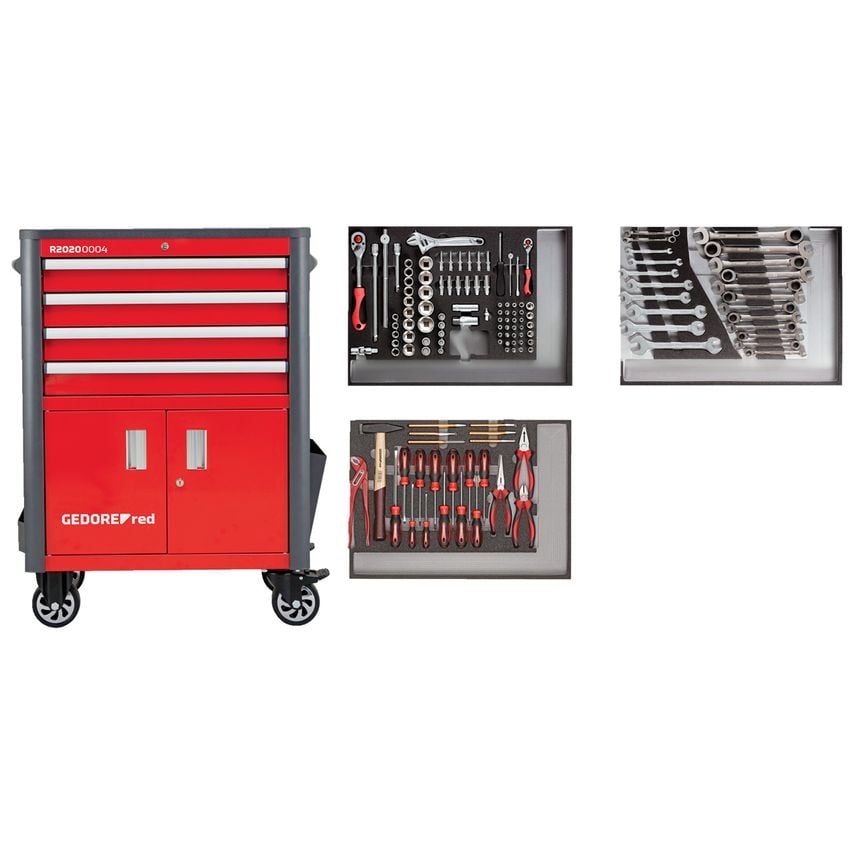 Tool set in t.trolley WINGMAN red 129pcs
