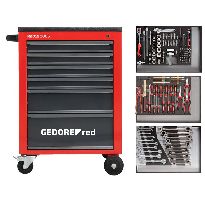 Tool set i.t.trolley MECHANIC red 129pcs