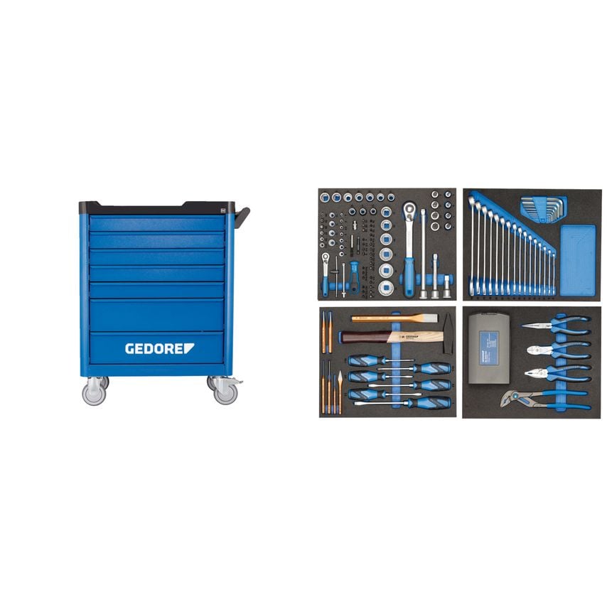 Tool trolley with assortment
