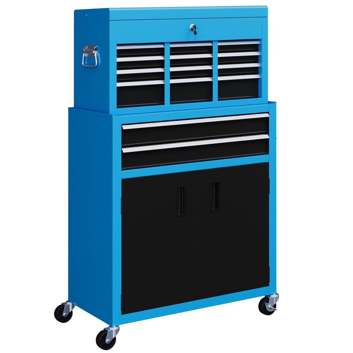 Top Chest and Roller Cabinet Combo Metal Tool Cabinet on Wheels Blue - B20-109V00BU