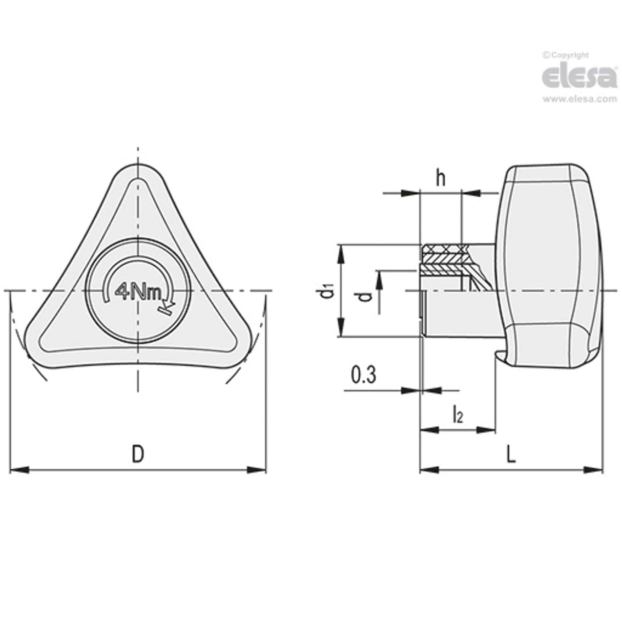 Torque limiting knob-VTD.80-AZ-M8-6Nm