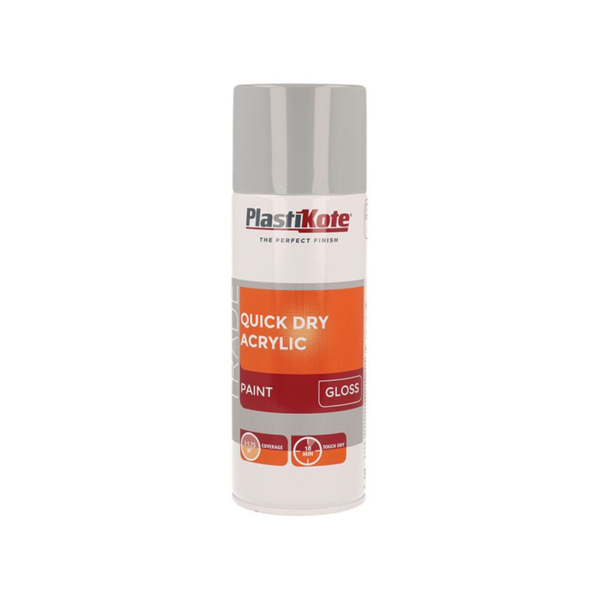 Trade Quick Dry Acrylic Spray Paint Gloss Grey 400ml