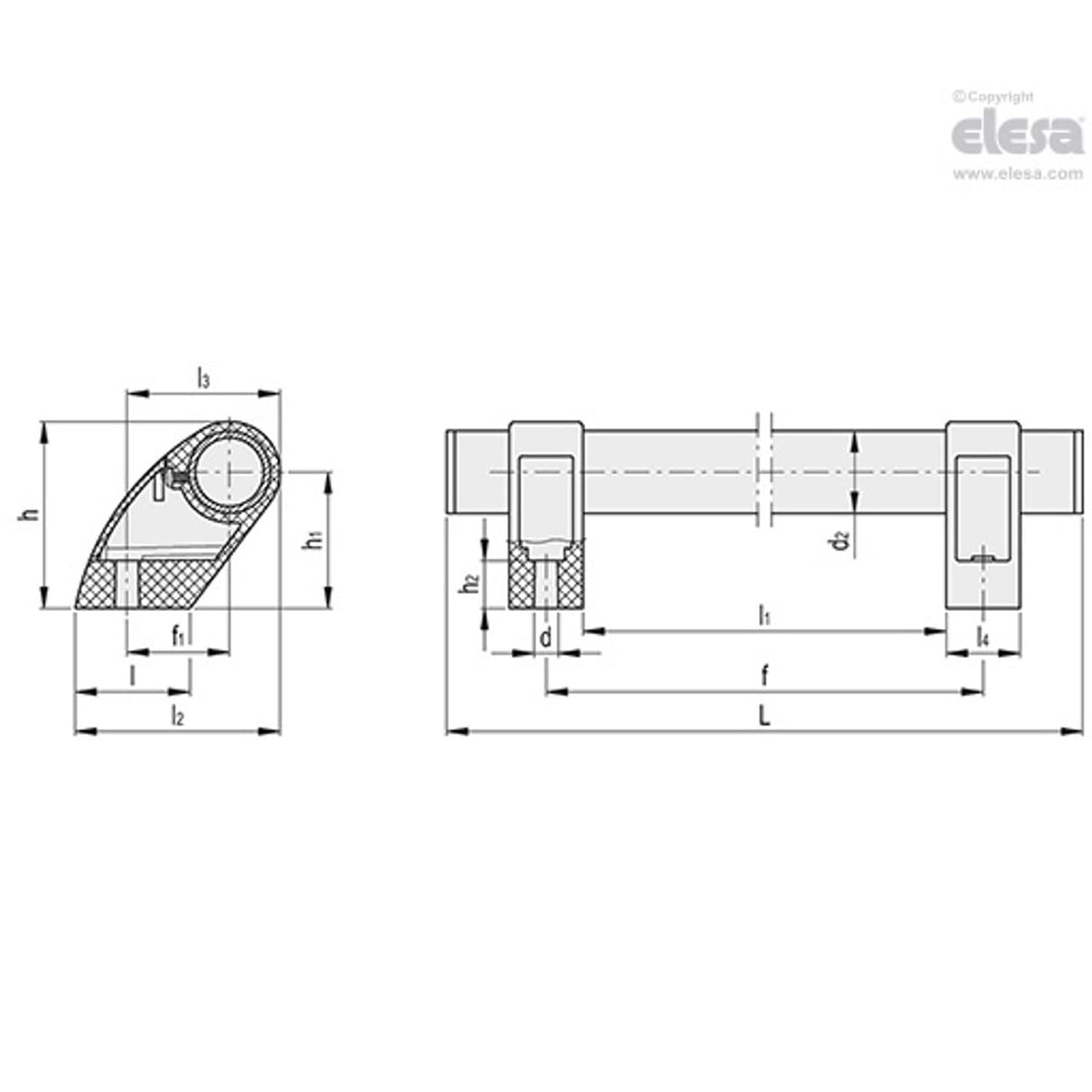 Tubular handle-M.1053 P/30-395-AN-BK