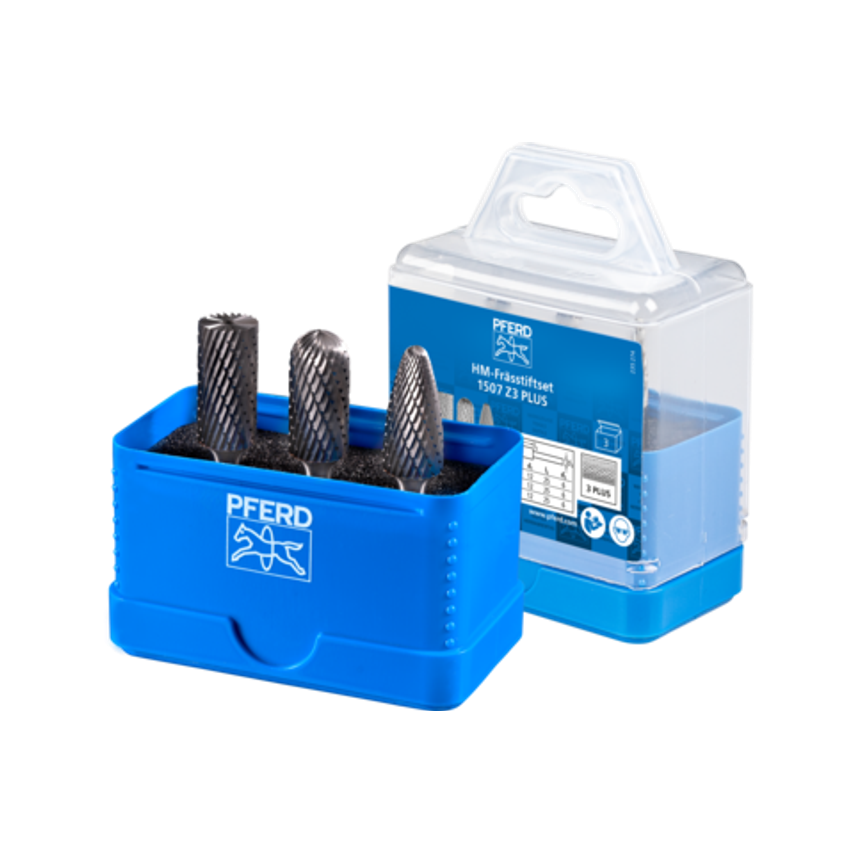 Tungsten Carbide Burr Set 1507 3-Piece Cut 3 Plus Shank Diameter 6 mm Universal Medium Cross Cut