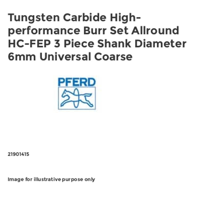 Tungsten Carbide High-performance Burr Set Allround HC-FEP 3 Piece Shank Diameter 6mm Universal Coarse