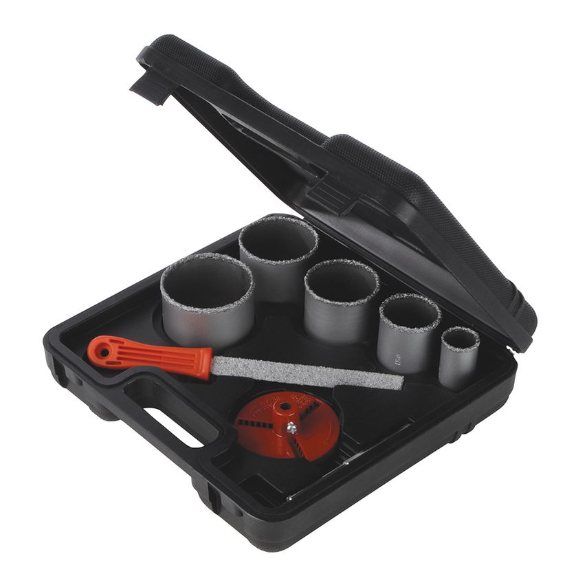 Tungsten Grit Holesaw Kit 8 Piece 33 - 83mm Dia