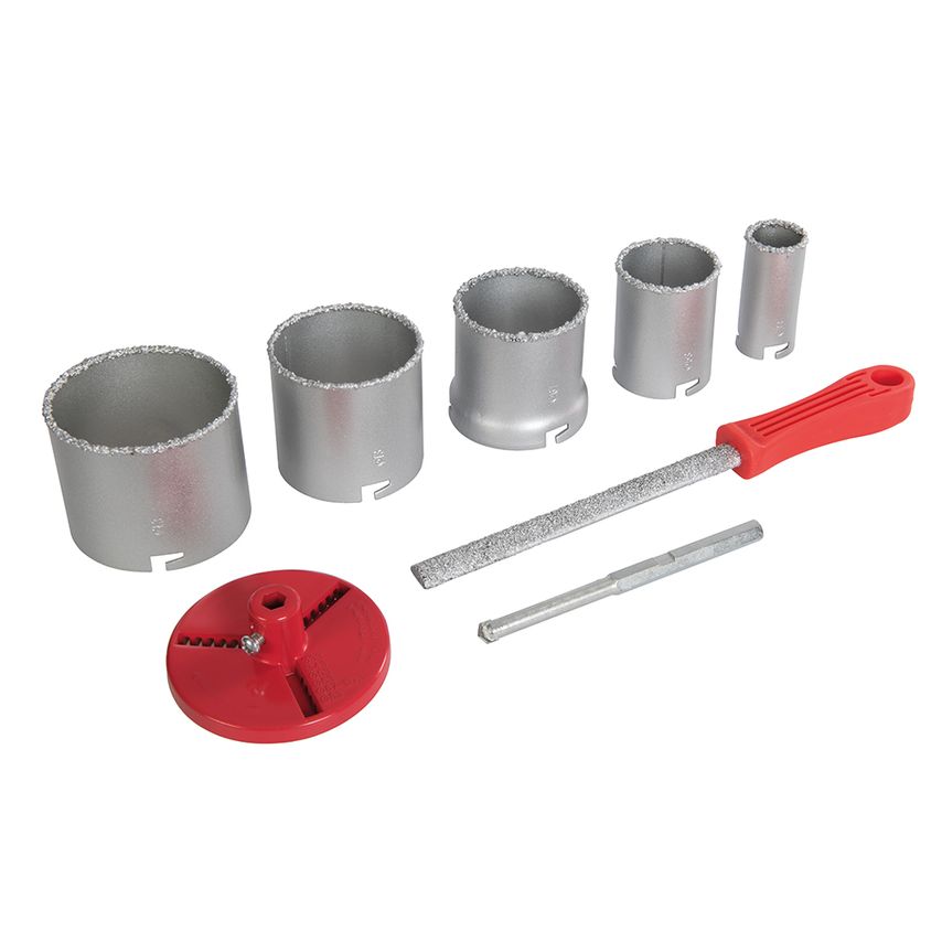 Tungsten Grit Holesaw Kit 8 Piece 33 - 83mm Dia