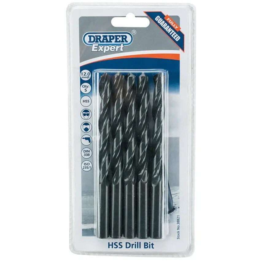 Twist Drill Metric Box of 5 12.0mm High Speed Steel