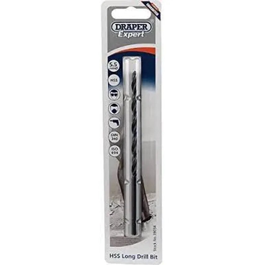 Twist Drill extra Long 5.5 x 139mm High Speed Steel Packed